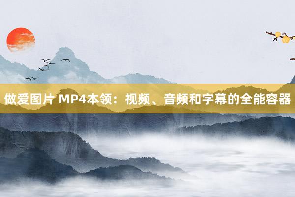 做爱图片 MP4本领：视频、音频和字幕的全能容器