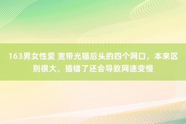 163男女性爱 宽带光猫后头的四个网口，本来区别很大，插错了还会导致网速变慢