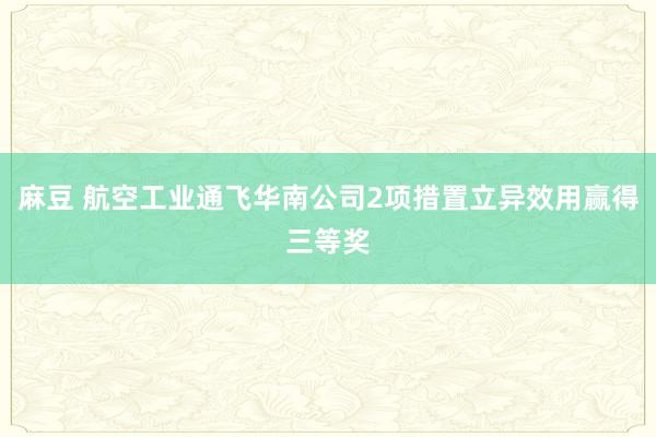 麻豆 航空工业通飞华南公司2项措置立异效用赢得三等奖
