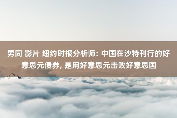 男同 影片 纽约时报分析师: 中国在沙特刊行的好意思元债券， 是用好意思元击败好意思国