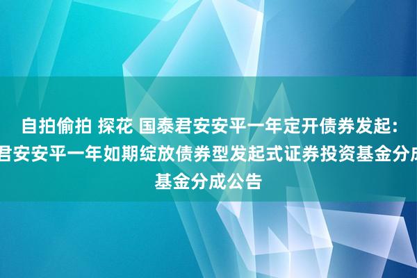 自拍偷拍 探花 国泰君安安平一年定开债券发起: 国泰君安安平一年如期绽放债券型发起式证券投资基金分成公告