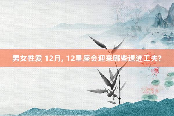 男女性爱 12月， 12星座会迎来哪些遗迹工夫?