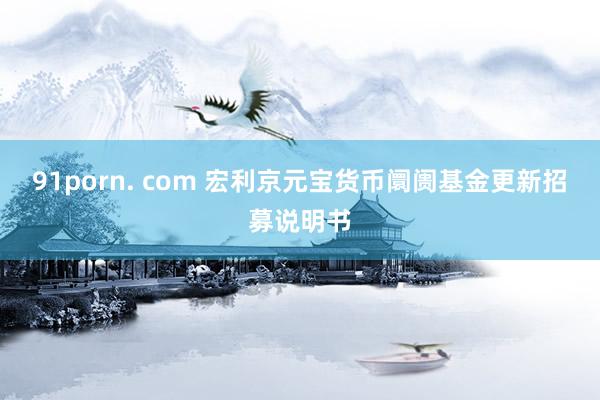 91porn. com 宏利京元宝货币阛阓基金更新招募说明书