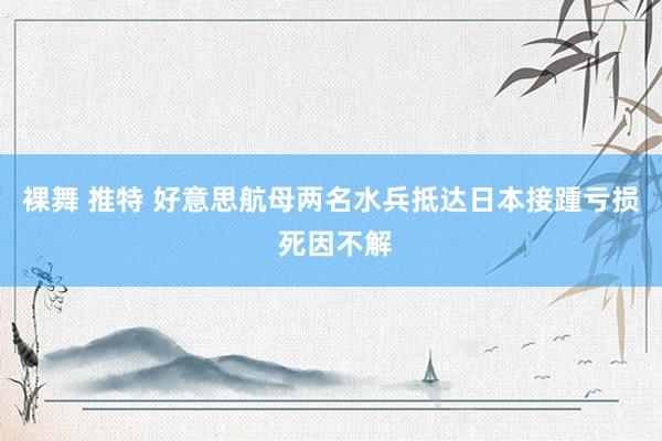 裸舞 推特 好意思航母两名水兵抵达日本接踵亏损 死因不解