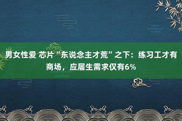 男女性爱 芯片“东说念主才荒”之下：练习工才有商场，应届生需求仅有6%