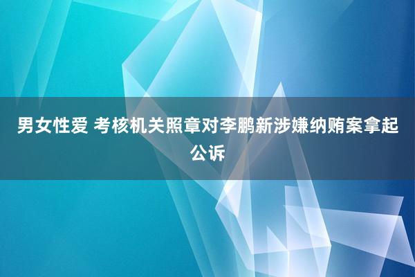 男女性爱 考核机关照章对李鹏新涉嫌纳贿案拿起公诉