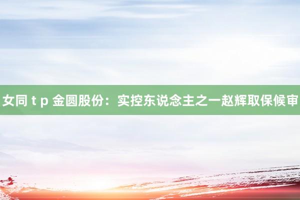 女同 t p 金圆股份：实控东说念主之一赵辉取保候审