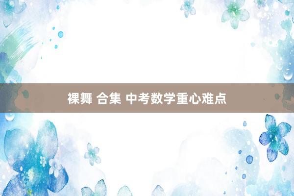 裸舞 合集 中考数学重心难点