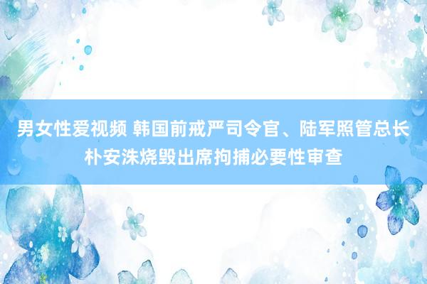男女性爱视频 韩国前戒严司令官、陆军照管总长朴安洙烧毁出席拘捕必要性审查