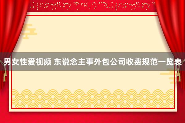 男女性爱视频 东说念主事外包公司收费规范一览表