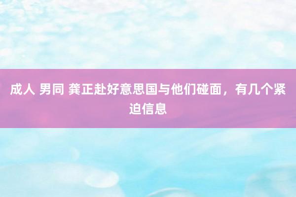 成人 男同 龚正赴好意思国与他们碰面，有几个紧迫信息
