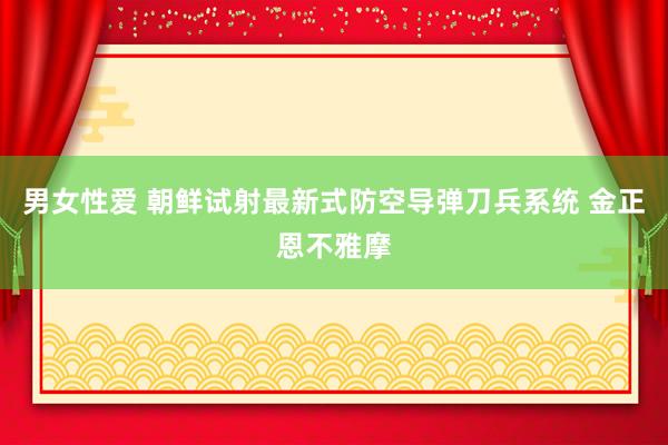 男女性爱 朝鲜试射最新式防空导弹刀兵系统 金正恩不雅摩