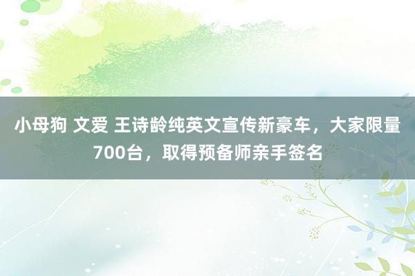 小母狗 文爱 王诗龄纯英文宣传新豪车，大家限量700台，取得预备师亲手签名