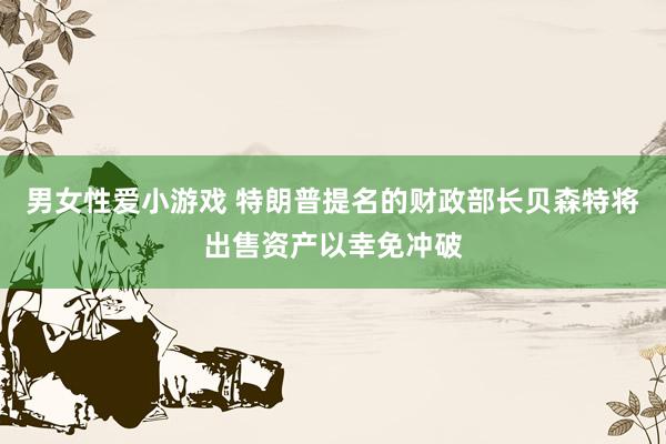 男女性爱小游戏 特朗普提名的财政部长贝森特将出售资产以幸免冲破