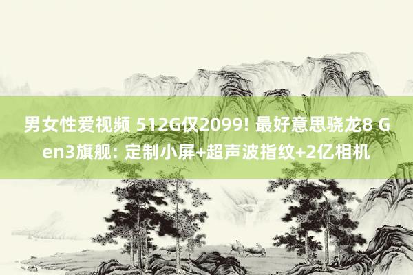 男女性爱视频 512G仅2099! 最好意思骁龙8 Gen3旗舰: 定制小屏+超声波指纹+2亿相机