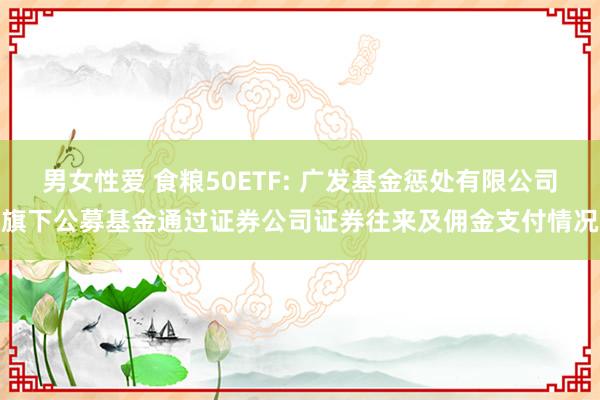 男女性爱 食粮50ETF: 广发基金惩处有限公司旗下公募基金通过证券公司证券往来及佣金支付情况