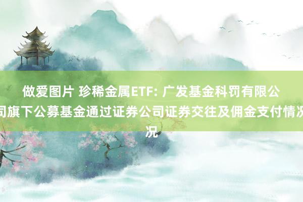 做爱图片 珍稀金属ETF: 广发基金科罚有限公司旗下公募基金通过证券公司证券交往及佣金支付情况