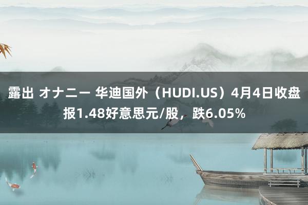 露出 オナニー 华迪国外（HUDI.US）4月4日收盘报1.48好意思元/股，跌6.05%