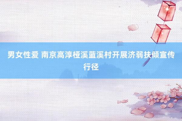 男女性爱 南京高淳桠溪蓝溪村开展济弱扶倾宣传行径