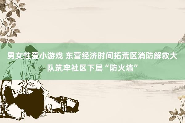 男女性爱小游戏 东营经济时间拓荒区消防解救大队筑牢社区下层“防火墙”