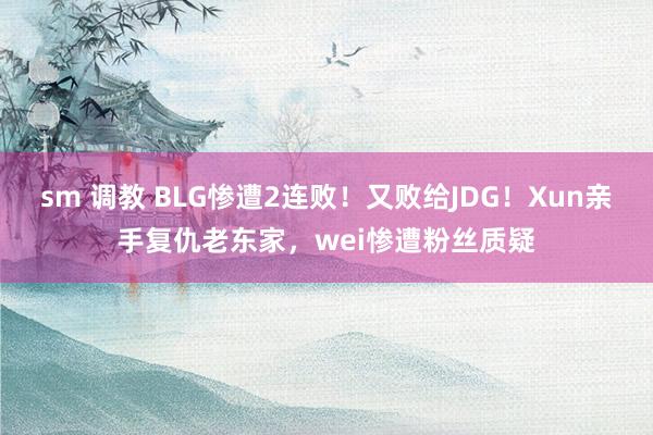 sm 调教 BLG惨遭2连败！又败给JDG！Xun亲手复仇老东家，wei惨遭粉丝质疑