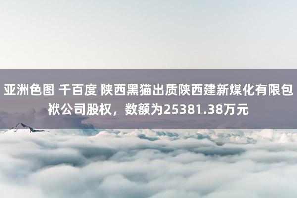 亚洲色图 千百度 陕西黑猫出质陕西建新煤化有限包袱公司股权，数额为25381.38万元