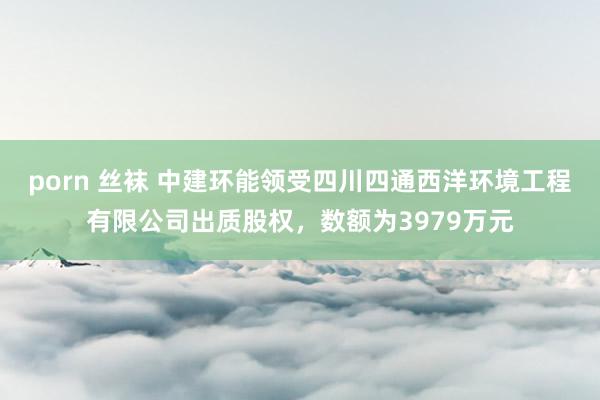 porn 丝袜 中建环能领受四川四通西洋环境工程有限公司出质股权，数额为3979万元