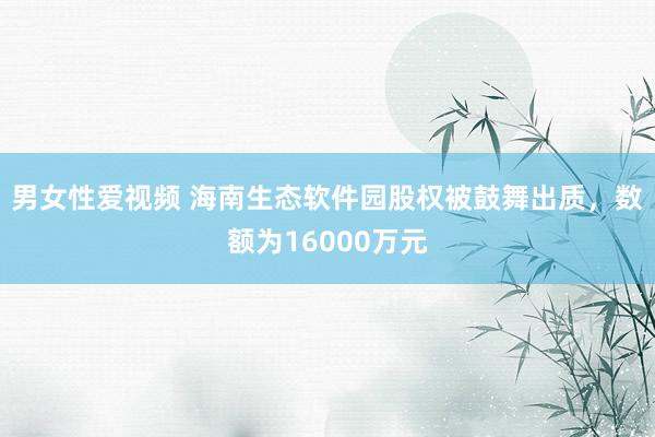 男女性爱视频 海南生态软件园股权被鼓舞出质，数额为16000万元