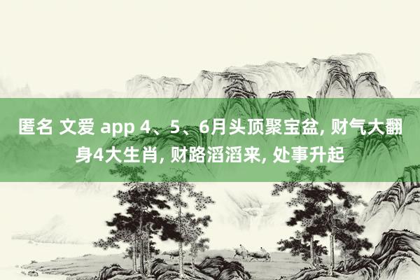 匿名 文爱 app 4、5、6月头顶聚宝盆， 财气大翻身4大生肖， 财路滔滔来， 处事升起