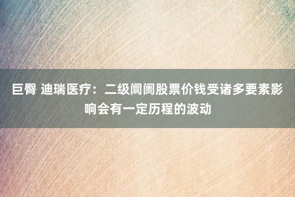 巨臀 迪瑞医疗：二级阛阓股票价钱受诸多要素影响会有一定历程的波动