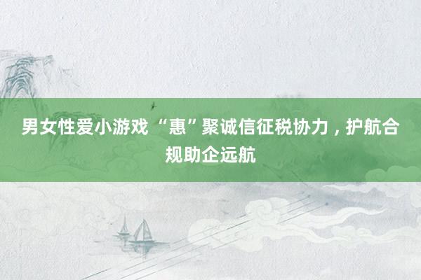 男女性爱小游戏 “惠”聚诚信征税协力 ， 护航合规助企远航