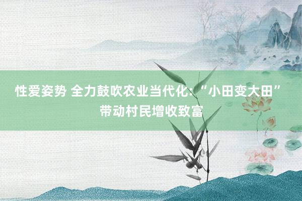 性爱姿势 全力鼓吹农业当代化: “小田变大田” 带动村民增收致富