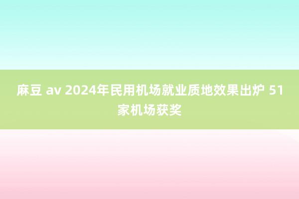 麻豆 av 2024年民用机场就业质地效果出炉 51家机场获奖