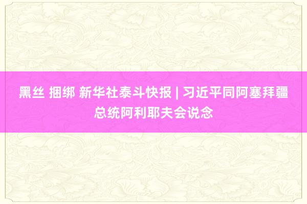 黑丝 捆绑 新华社泰斗快报 | 习近平同阿塞拜疆总统阿利耶夫会说念