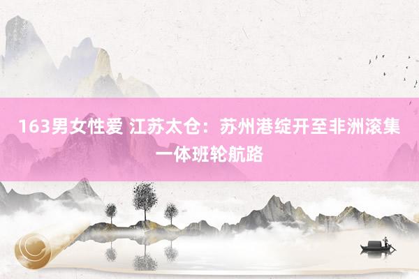 163男女性爱 江苏太仓：苏州港绽开至非洲滚集一体班轮航路
