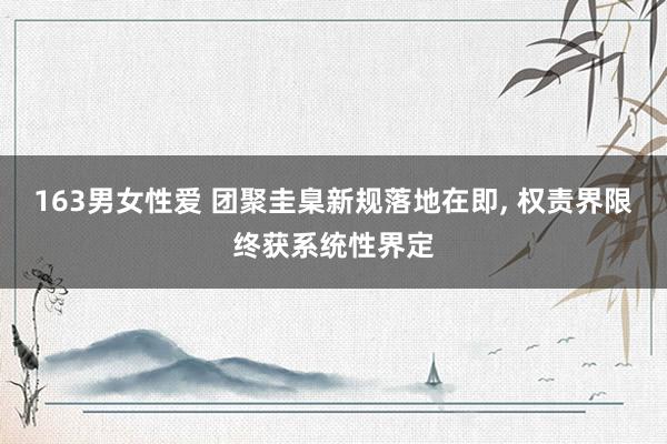 163男女性爱 团聚圭臬新规落地在即， 权责界限终获系统性界定