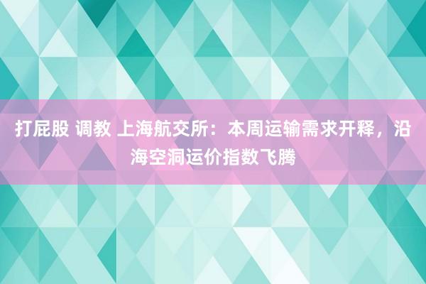 打屁股 调教 上海航交所：本周运输需求开释，沿海空洞运价指数飞腾