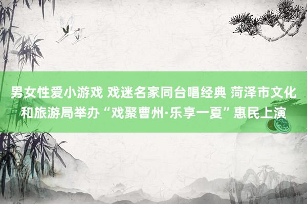 男女性爱小游戏 戏迷名家同台唱经典 菏泽市文化和旅游局举办“戏聚曹州·乐享一夏”惠民上演